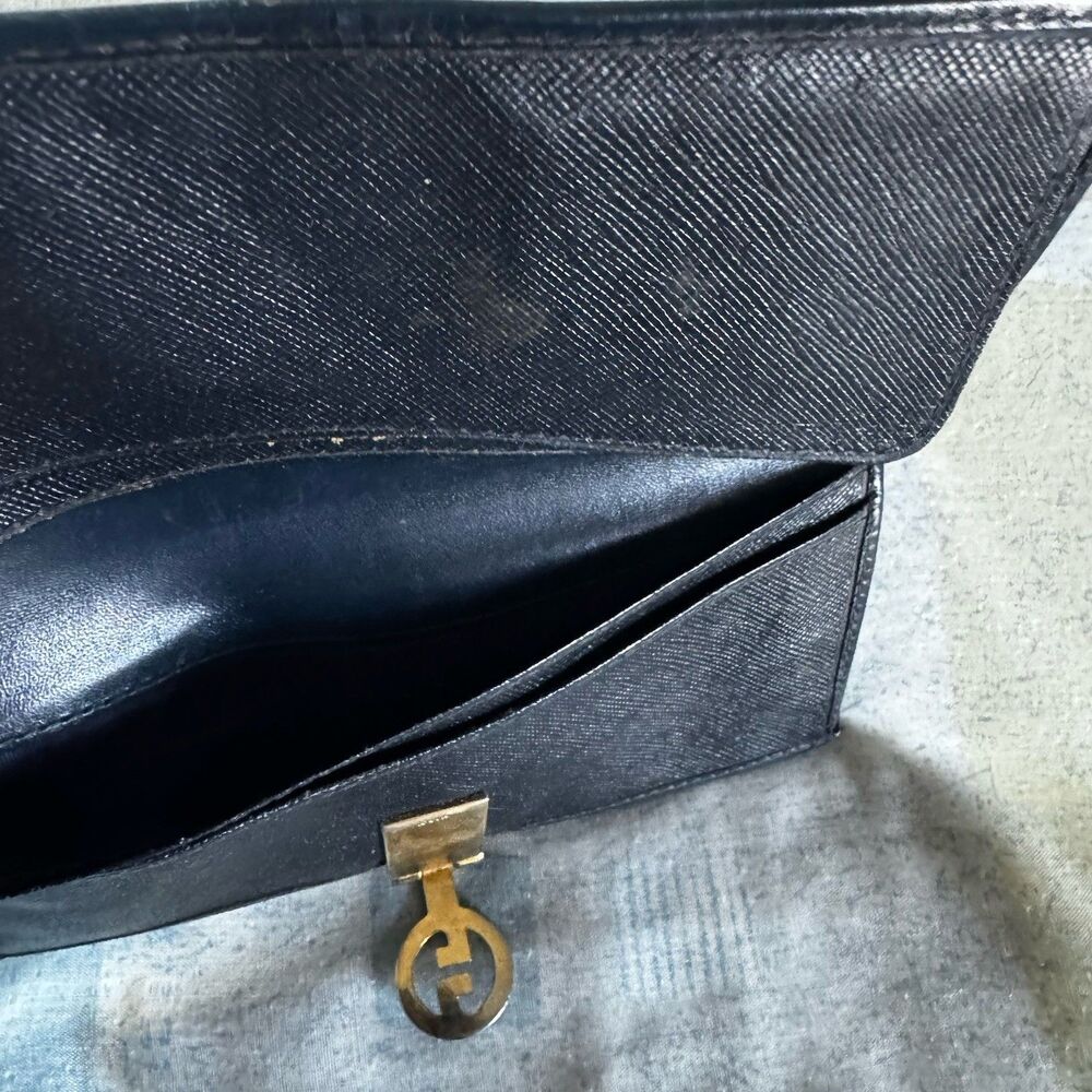 Gucci Vintage GG Canvas Dark blue Leather Bifold Wallet Vintage Italy "7 x 3.5" - Picture 13 of 16